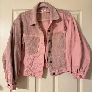 Pink corduroy/denim jacket